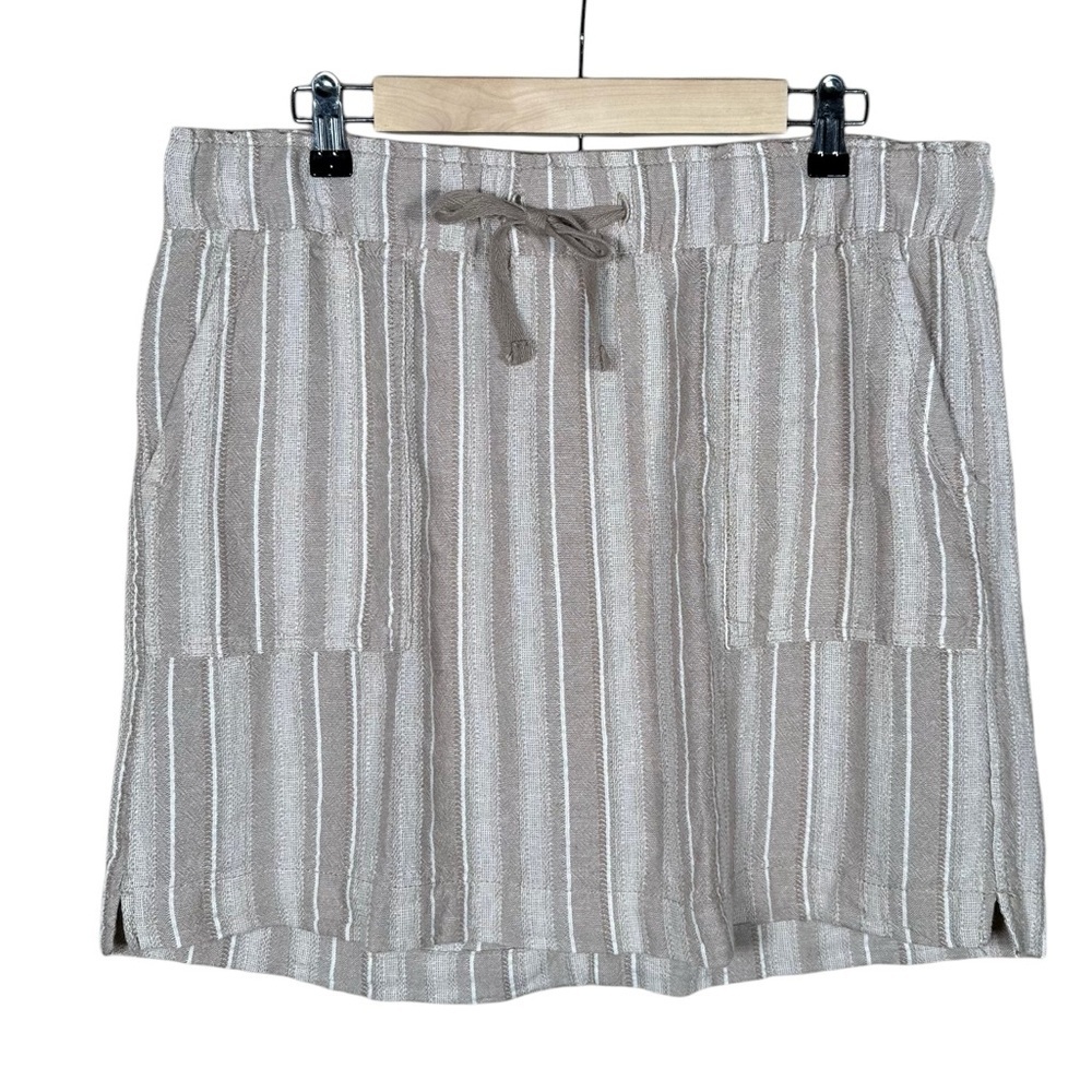 DA-SH Neutral Slub Linen Midi Skirt